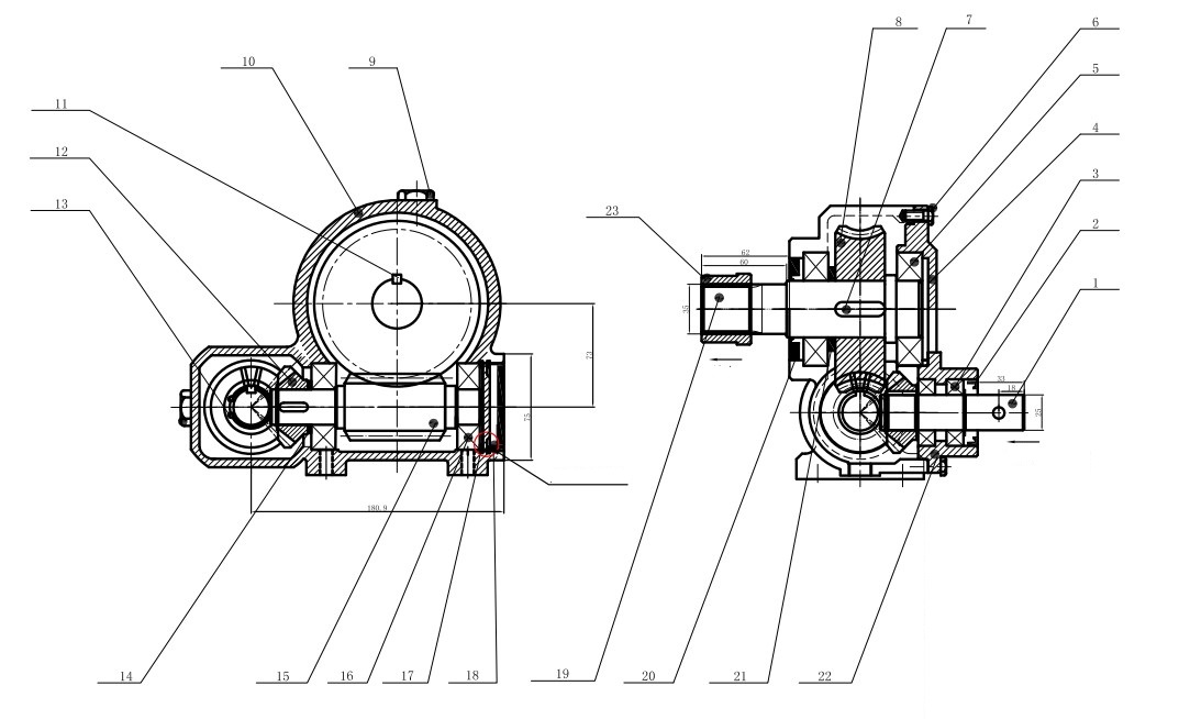   Gearbox for Cement Mixer Dimensions