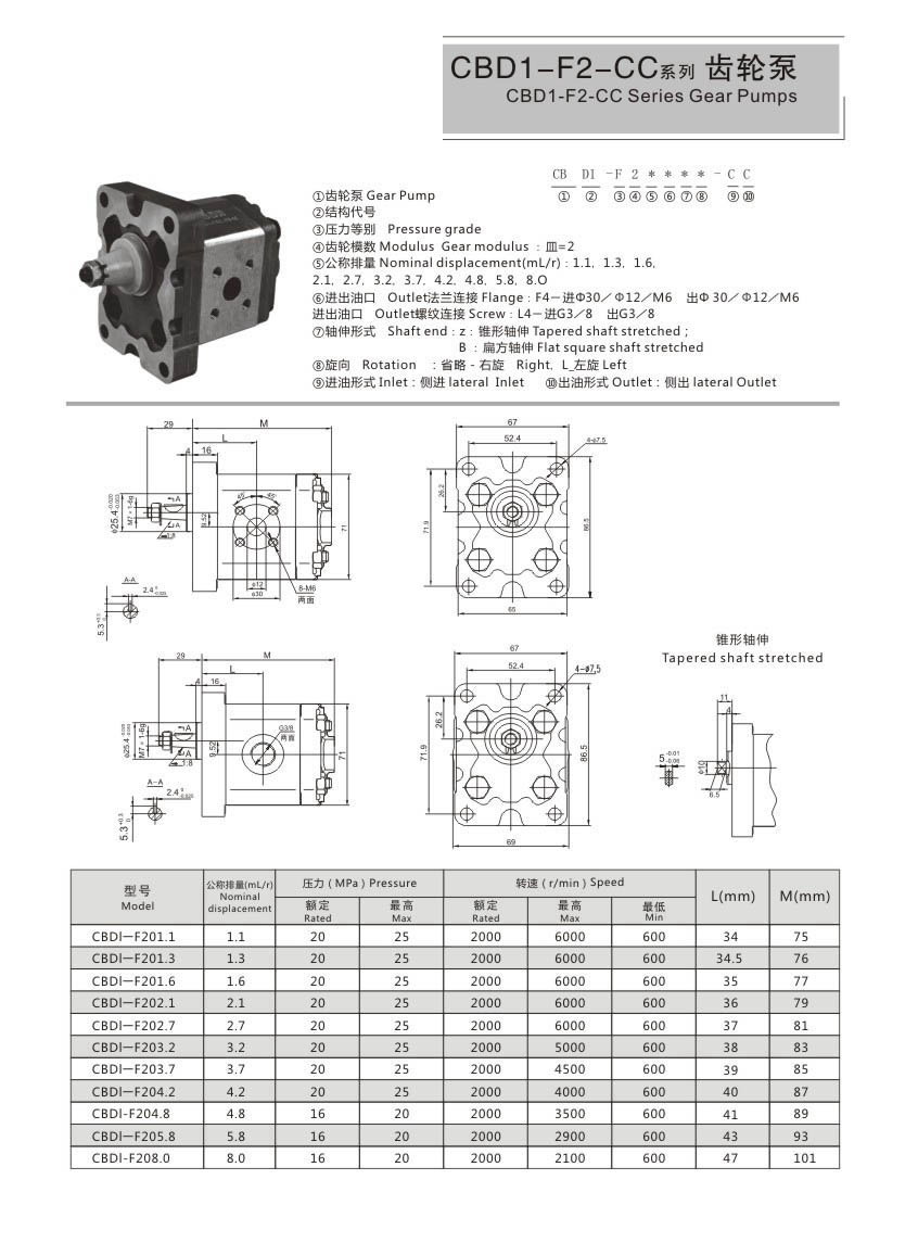 CBD1-F2-CC Gear Pump